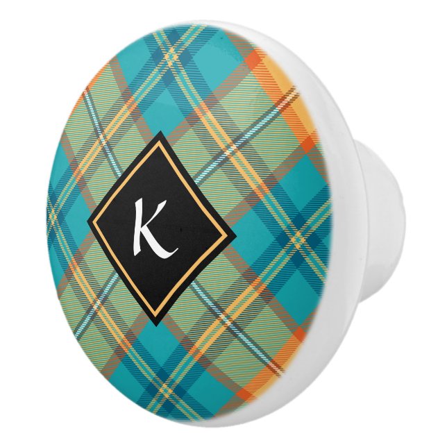 Kingfisher Tartan Keramik Knob Keramikknauf (Rechts)