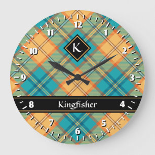 Kingfisher Tartan Large Clock Große Wanduhr