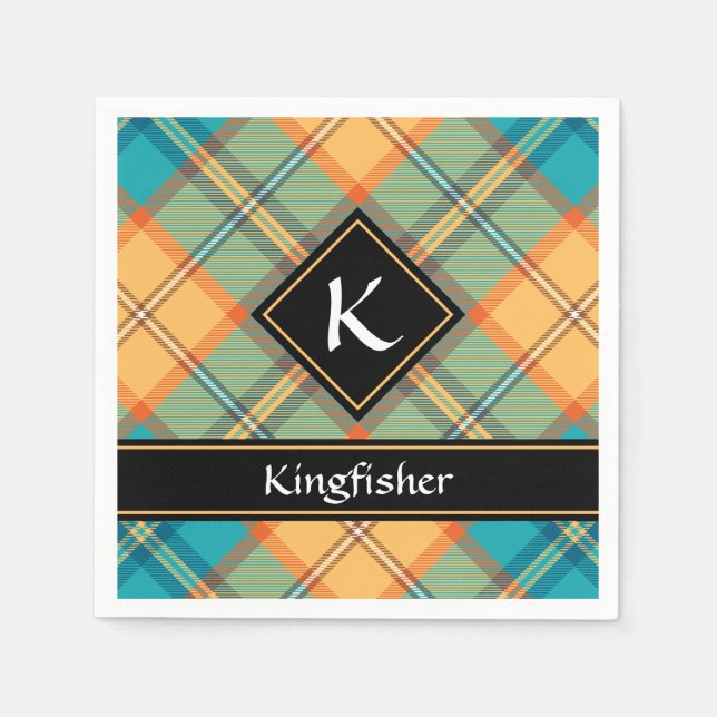 Kingfisher Tartan Napkins Serviette (Vorderseite)