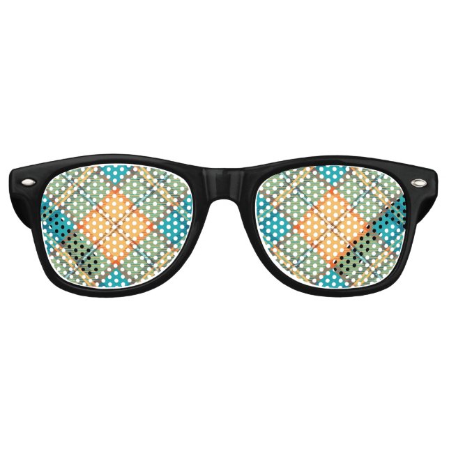 Kingfisher Tartan Retro Sonnenbrille (Vorderseite)