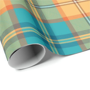Kingfisher Tartan Wrapping Paper Geschenkpapier