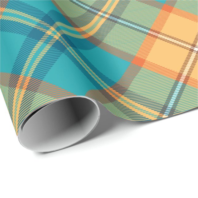 Kingfisher Tartan Wrapping Paper Geschenkpapier (Rolleneckpunkt)