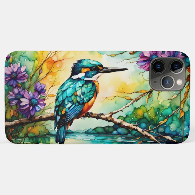 Kingfisher über Wildblumen Case-Mate iPhone Hülle (Rückseite (Horizontal))