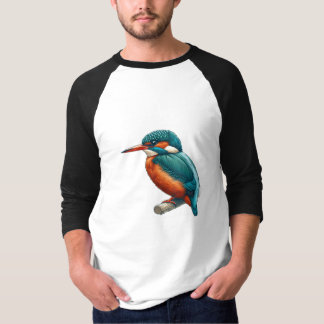 Kingfisher Vogel Basic 3/4 Sleeve Raglan T - Shirt