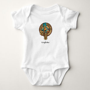 Kingfisher Wappen über Tartan Baby Bodysuit Strampler
