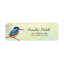 Kingfisher Watercolor Blue Orange Bird