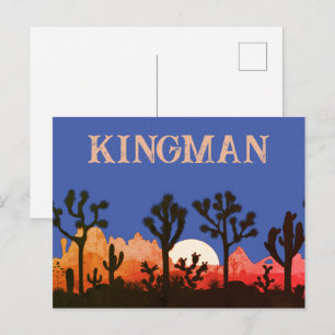 Kingman Arizona Kaktus Mondaufgang Südwest Sonnenu Postkarte