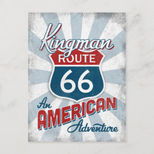 Kingman Route 66 Vintage Amerika Arizona Postkarte