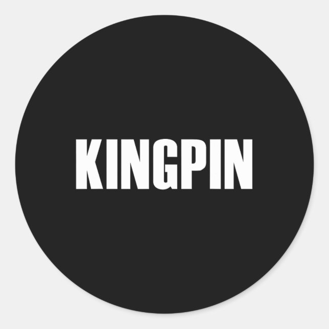 Kingpin Funny Bowling Runder Aufkleber (Vorderseite)