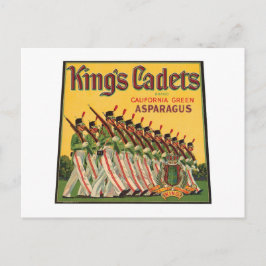King's Cadets Vintag Asparagus Label Postkarte