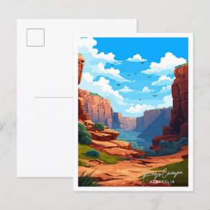 Kings Canyon Australia Reisen Vintage Illustration Postkarte