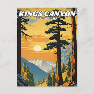 Kings Canyon National Park Illustrationsretro Postkarte
