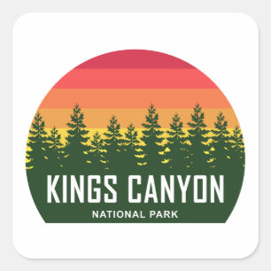 Kings Canyon National Park Quadratischer Aufkleber