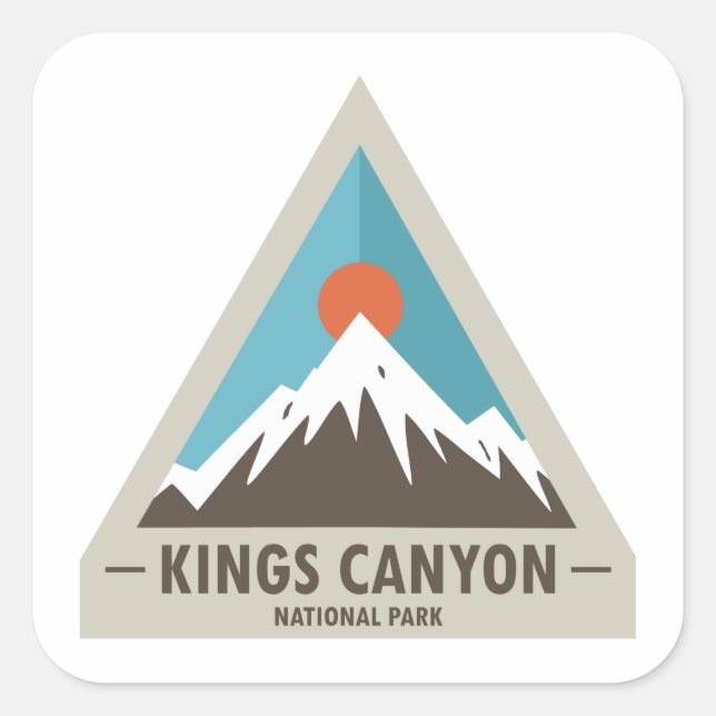 Kings Canyon National Park Quadratischer Aufkleber (Vorderseite)