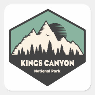 Kings Canyon National Park Quadratischer Aufkleber