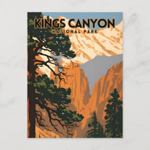 Kings Canyon National Park Vintage Travel Poster Postkarte