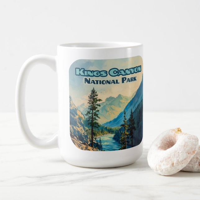 Kings Canyon Nationalpark California Vintag Kaffeetasse (Mit Donut)