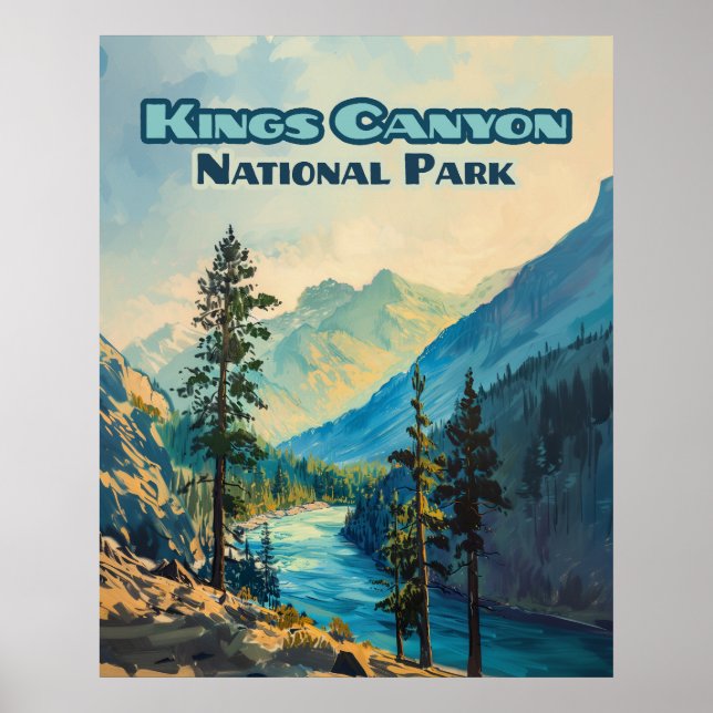 Kings Canyon Nationalpark California Vintag Poster (Vorne)