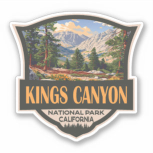 Kings Canyon Nationalpark Illustration Kunst, Dich Aufkleber