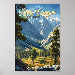 Kings Canyon Nationalpark Illustration Kunst, Dich Poster