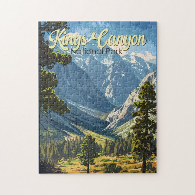 Kings Canyon Nationalpark Illustration Kunst, Dich Puzzle (Vertikal)