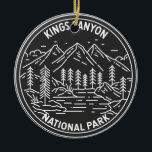 Kings Canyon Nationalpark Monoline Keramik Ornament<br><div class="desc">Könige Canyon Monoline Design. Der Park ist bekannt für seine riesigen Sequoia-Bäume,  insbesondere den gigantischen Grant-Baum in Grant Grove.</div>