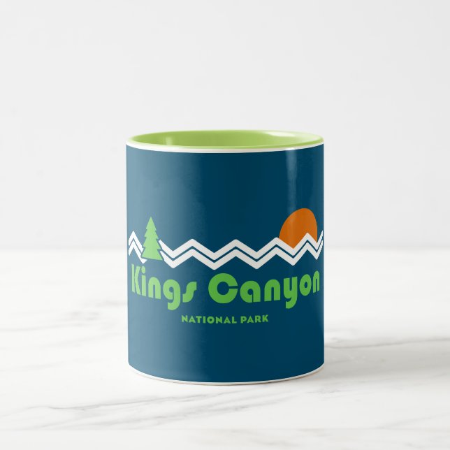 Kings Canyon Nationalpark Retro Zweifarbige Tasse (Mittel)