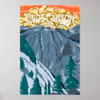 Kings Canyon Nationalpark Sunset Vintag
