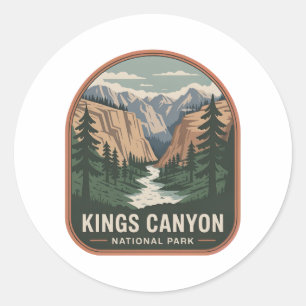 Kings-Canyon-Nationalpark Vintage-Abzeichen Runder Aufkleber
