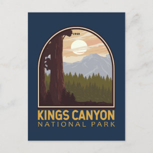 Kings Canyon Nationalpark Vintages Emblem Postkarte