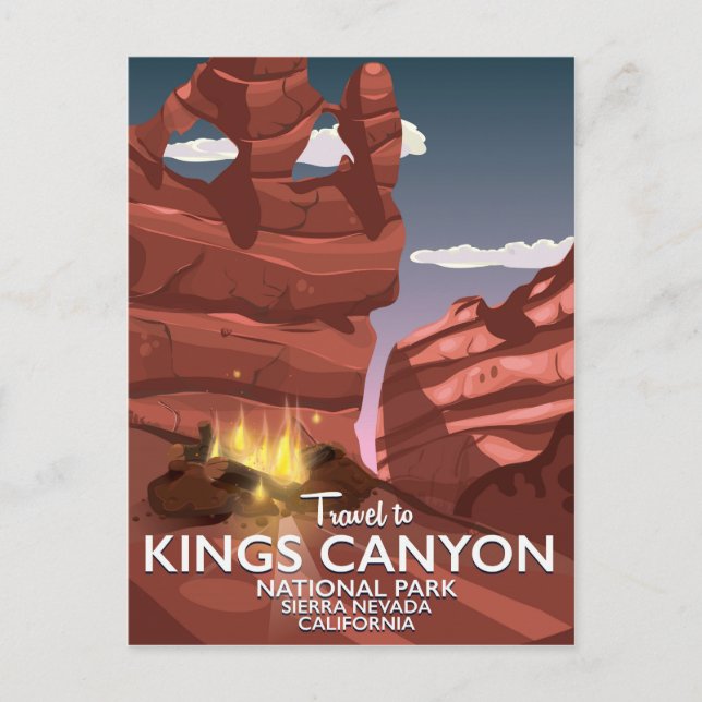 Kings Canyon Sierra Nevada Reiseplakat Postkarte (Vorderseite)