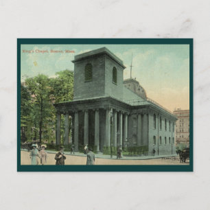 King's Chapel, Boston Vintage auf Deutsch Postkarte