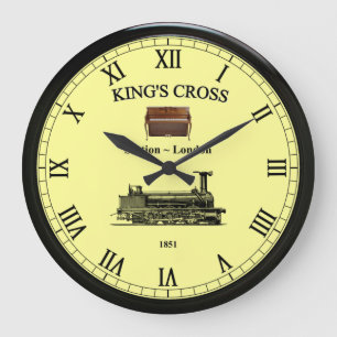 King's Cross Station~London England~Upright Piano~ Große Wanduhr