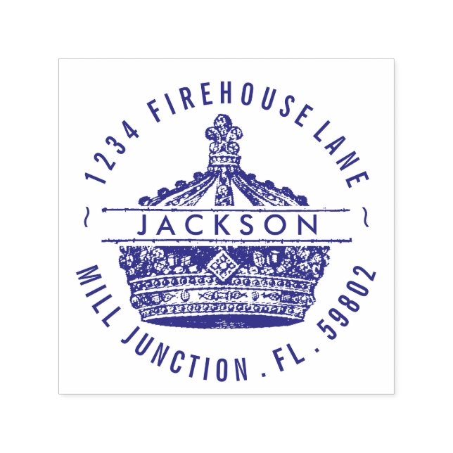 King's Crown Self-Inking Rücksendeadresse Briefmar Permastempel (Design)