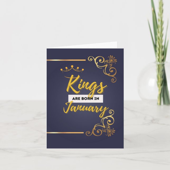 Kings Geboren im Januar Heartfelt Birthday Card Karte (Vorderseite)