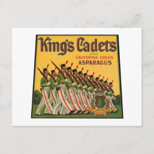 Kings Kadetten Spargel Vintage-Kistenetikett Postkarte