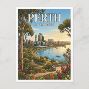 Kings Park und Skyline von Perth Australien Postkarte