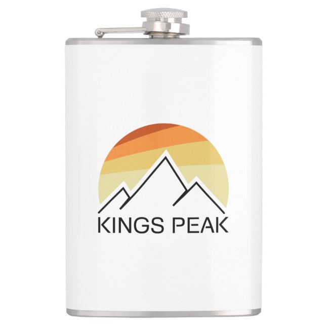 Kings Peak Utah Retro Flachmann (Vorderseite)