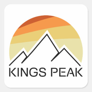 Kings Peak Utah Retro Quadratischer Aufkleber