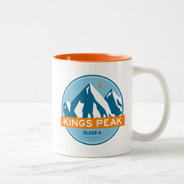 Kings Peak Utah Stars Moon Zweifarbige Tasse (Rechts)