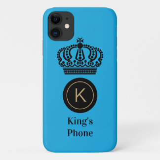 King's Phone Blue Background Monogram Personalisie Case-Mate iPhone Hülle