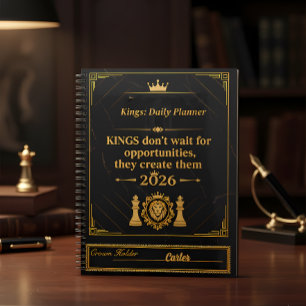 Kings Planer 2026 - Anpassbarer Name Luxus Bl