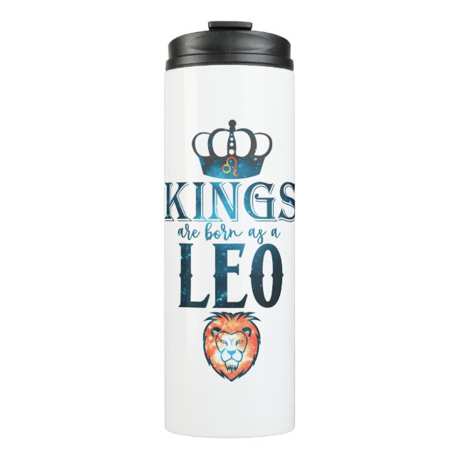 KINGS sind als LEO Zodiac Sign August geboren Thermosbecher (Vorderseite)