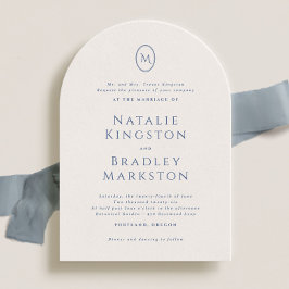Kingston Elegant Monogram Typografy Wedding Einladung
