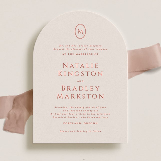 Kingston Elegant Monogram Typografy Wedding Einladung (Von Creator hochgeladen)