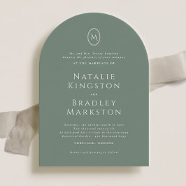 Kingston Elegant Monogram Typografy Wedding Einladung