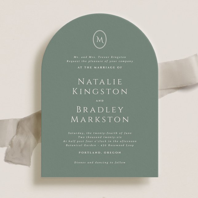 Kingston Elegant Monogram Typografy Wedding Einladung (Von Creator hochgeladen)