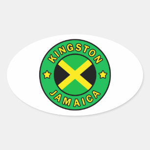 Kingston Jamaica Ovaler Aufkleber