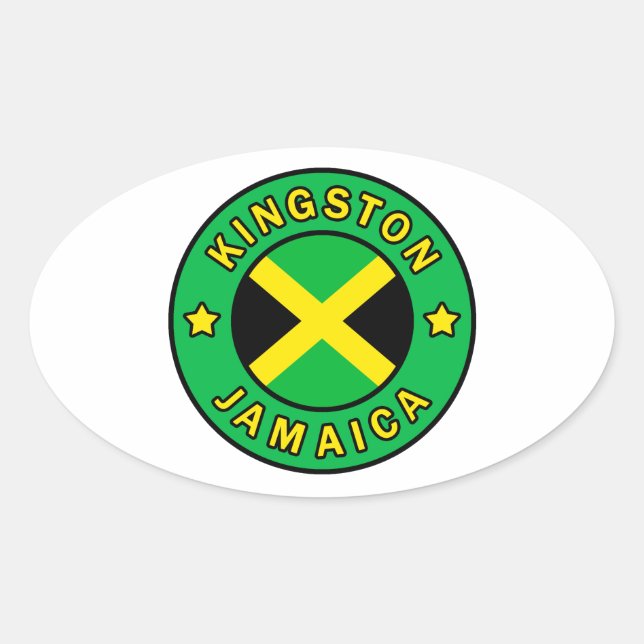 Kingston Jamaica Ovaler Aufkleber (Vorderseite)