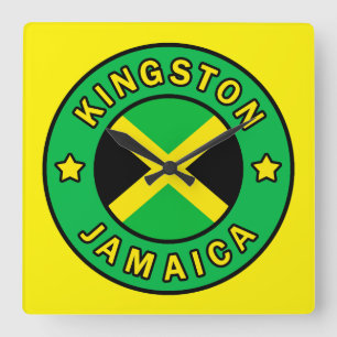Kingston Jamaica Quadratische Wanduhr
